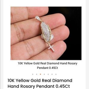 Beautiful praying hands with rosary charm/ pendant